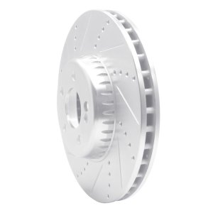 Mercedes-Benz C300 Brake Rotor (1) - Front Left - R1 Concepts - Drilled & Slotted - Silver - `15-`23